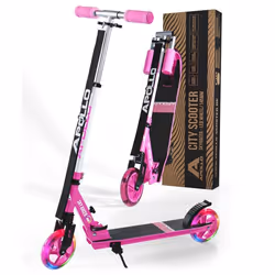 Trottinette Apollo Skyracer LED urbaine suspension roues 145mm - rose