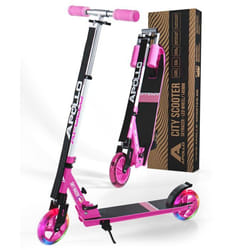 Trottinette Apollo Skyracer LED urbaine suspension roues 145mm - rose
