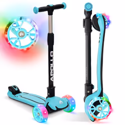 Trottinette Enfant 3 Roues Apollo KidsPro4 – Scooter 3 roues avec direction par inclinaison – Menthe