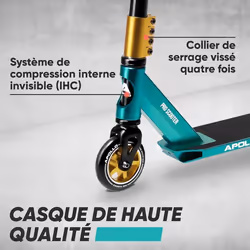 Trottinette Freestyle Apollo Star Pro – Trottinette Trick Enfant – Menthe/Or