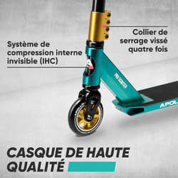 Trottinette Freestyle Apollo Star Pro – Trottinette Trick Enfant – Menthe/Or