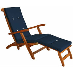 Coussin pour chaise longue pour siège inclinable coussin pour bain de soleil relaxation intérieur extérieur hydrofuge Bleu