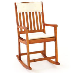 Fauteuil à bascule en bois dAcacia - DEUBA - Jardin - Robuste et résistant aux intempéries