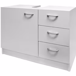 Meuble rangement sous lavabo avec 3 tiroirs - blanc - Salle de bain Armoire