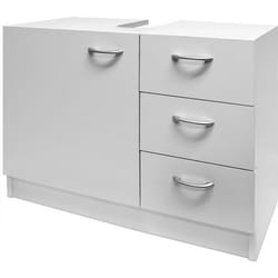 Meuble rangement sous lavabo avec 3 tiroirs - blanc - Salle de bain Armoire