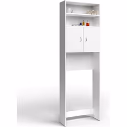 Meuble de salle de bain machine à laver blanc 195x63x20cm Rangement colonne de bain buanderie Etagère Armoire lave-linge Meub ...