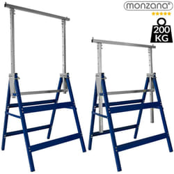 Deuba 2x Tréteaux télescopiques max. 200 kg hauteur réglable 81 à 130 cm Lot de 2 Bricolage travaux