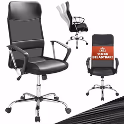Fauteuil chaise de bureau noir inclinable ergonomique design moderne