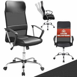 Fauteuil chaise de bureau noir inclinable ergonomique design moderne