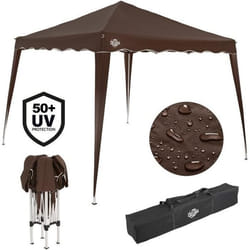 Tonelle de jardin Capri pliable - Marron - 3x3m