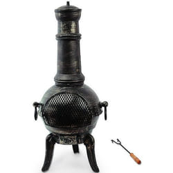 Cheminée en Fonte extérieur 112 cm feu extérieur mexicain poêle de terrasse Balcon brasero