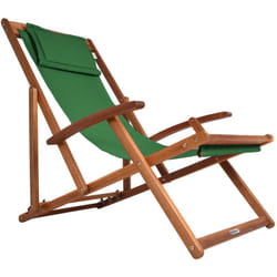 Casaria® Chaise longue pliante en bois Chaise de plage 3 positions Chilienne transat jardin exterieur Vert