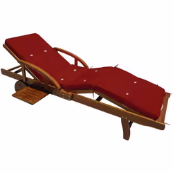 Coussin pour transat rouge chaise longue de jardin 195 cm Hydrofuge Coussin bain de soleil intérieur extérieur