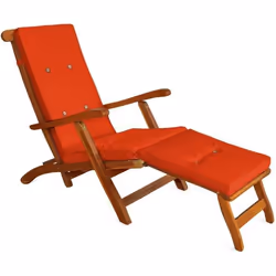 Coussin pour chaise longue orange pour siège inclinable coussin pour bain de soleil relaxation intérieur extérieur hydrofuge
