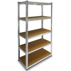 DEUBA Etagère Charge Lourde - Acier et bois MDF - 5 plateaux - 180 x 90 x 40 cm