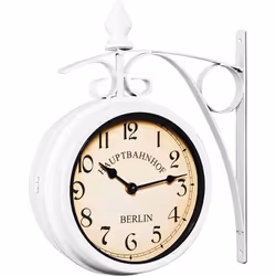 Horloge de gare murale à double sens "Vintage" - Style rétro avec deux mouvements d'horloges Une technique d'horlogerie moder ...