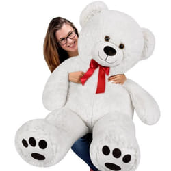 DEUBA Grand nounours géant XL Teddy Bear - Ours en peluche blanc - Enfants/adultes
