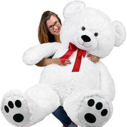 DEUBA Grand nounours géant XXL Teddy Bear - Ours en peluche blanc - Enfants/adultes