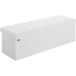 Banc de rangement avec couvercle amovible Siège pouf Coffre de rangement pliable pour salon chambre couloir XL - Weiß (de)