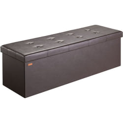 Banc de rangement avec couvercle amovible Siège pouf Coffre de rangement pliable pour salon chambre couloir XL - Braun (de)