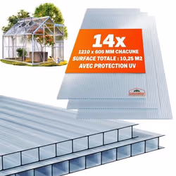 Plaque de polycarbonate creux 1025 m² 14 unités Plaques à double paroi 4mm dépaisseur Serre abri