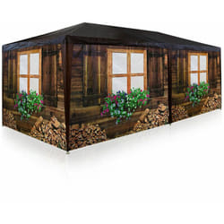 Chapiteau de fête tente réception jardin motif chalet Oktoberfest 6x3m