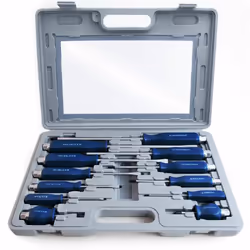 Description générale Ce coffret de 12 tournevis comprend 6 tournevis cruciformes et 6 tournevis plats de différentes longueur ...