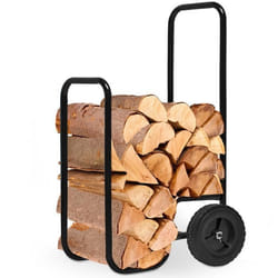 Chariot à bois 105x56x45cm diable de transport stockage bois max. 80kg pneus caoutchouc bois chauffage chariot bûches