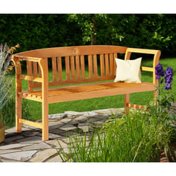 Banc de jardin rose 150cm en bois d'eucalyptus certifié fsc® banc extérieur banquette jardin balcon terrasse