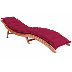 Coussin pour chaise longue rembourré 7 cm d'épaisseur oreiller inclus avec sangles Coussin pour bain de soleil Rouge