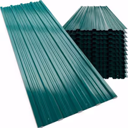 12x Plaques tôles profilées/ondulées vert 129x46cm = 7m² tôle trapézoïdale résistantes intempéries inoxydable protection toit