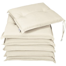 Ensemble de 6 Coussins Boston de Chaise de Jardin Coussin de siège de Jardin en Polyeste interieur exterieur balcon jardin Beige