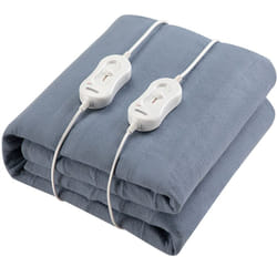 Couverture chauffante électrique 2 zones 160x140 cm 2x60 w 2 personnes lavable