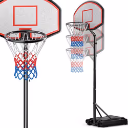 Panier de basket sur pied mobile avec roues - Hauteur réglable de 205 à. 305 cm jeu d