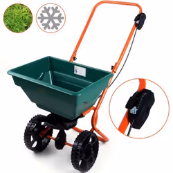 Deuba Épandeur 25L pour semence engrais sel et sable Épandeur d’engrais avec grandes roues Jardin gazon extérieur