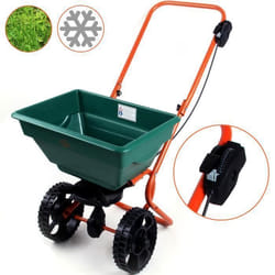 Deuba Épandeur 25L pour semence engrais sel et sable Épandeur d’engrais avec grandes roues Jardin gazon extérieur