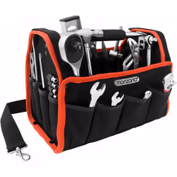 Sac à outils avec bandoulière Ce sac à outils stable et durable possède avec ses 6 poches intérieures et 15 ou 13 (selon modè ...