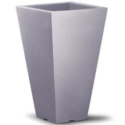 Pot de Fleurs Vénitien Capri Gris 35x35x55 cm carré en Plastique Robuste et résistant aux intempéries intérieur extérieur
