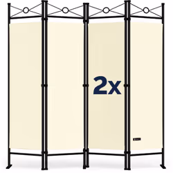 Set de 2 paravents Lucca - Un style méditerranéen et de l'élégance pour séparer vos pièces ! Le paravent se compose d'une str ...