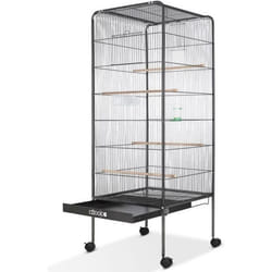 Cadoca volière XL 146x54x54cm tiroir à sable Intérieur Extérieur Cage à oiseaux Volière avec accessoires Roulettes
