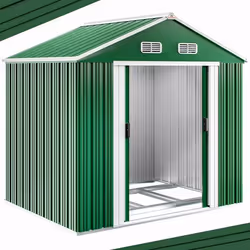 Abri de jardin en métal vert Cabane de jardin - Remise Rangement vélos/outils