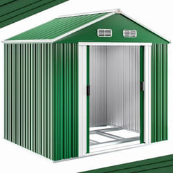 Abri de jardin en métal vert Cabane de jardin - Remise Rangement vélos/outils