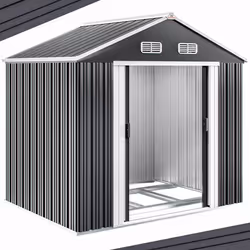 Abri de jardin en métal 5m² avec cadre de sol Cabane de jardin anthracite Remise cabanon rangement outils vélos