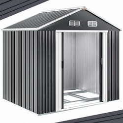 Abri de jardin en métal 5m² avec cadre de sol Cabane de jardin anthracite Remise cabanon rangement outils vélos