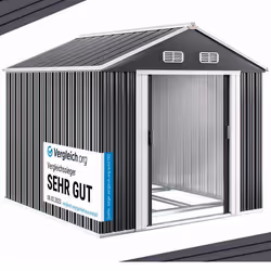 Abri de jardin en métal anthracite - 1465 m³ - Cabane/Remise de jardin - Rangement vélos/outils - Gris