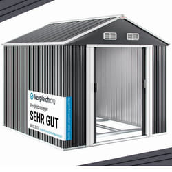 Abri de jardin en métal anthracite - 1465 m³ - Cabane/Remise de jardin - Rangement vélos/outils - Gris