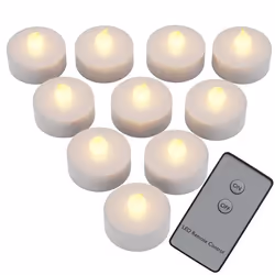MONZANA® 10x Bougie LED chauffe plat sans flamme alimentation par piles télécommande inclue décoration Noël blanc chaud