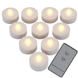 MONZANA® 10x Bougie LED chauffe plat sans flamme alimentation par piles télécommande inclue décoration Noël blanc chaud