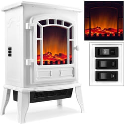 MONZANA  Cheminée électrique - Blanc - 2000W - avec chauffage et effet feu de cheminée  Chaleureux ambiance
