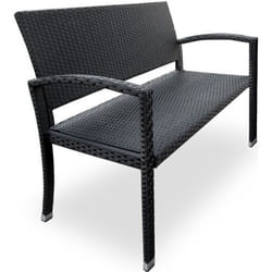 Deuba  Banc de Jardin • en polyrotin • Noir • résistant aux UV et aux intempéries  Mobilier Meuble siège terrasse Balcon